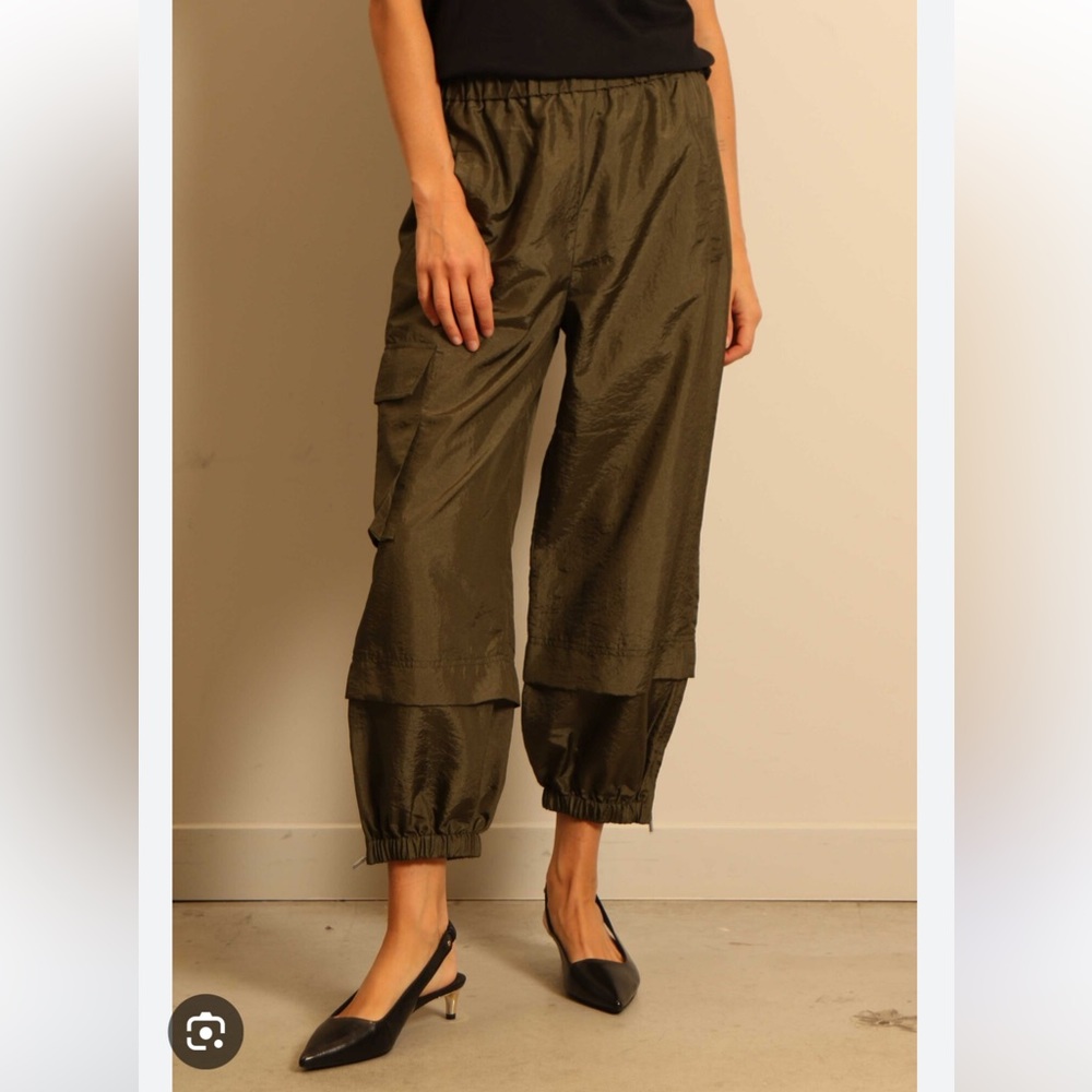 Tibi Crispy Nylon Pull on Wilt Jogger